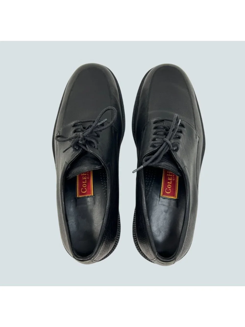 Cole Haan Men’s 10 M Black Leather Split Toe Derby Dress Shoes Apron Toe
